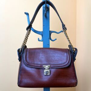 Vtg Rare 60s 70s Marcolino by John Romain Brown Leather Shoulder Bag Purse Italy